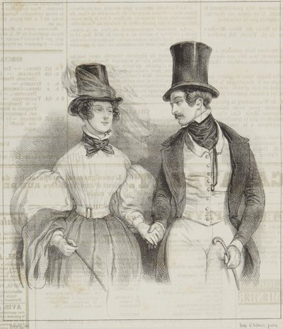 «Costumes du Matin» de la série «Revue Fashionable» - Paul Gavarni