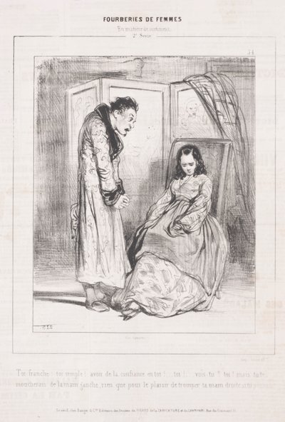 Fourberies de Femmes : En matière de sentiment, 1842 - Paul Gavarni