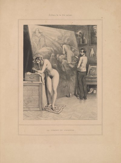La femme du peintre, de la série Scènes de la vie intime - Paul Gavarni