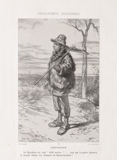 Physionomie parisienne : Balayeur de rue - Paul Gavarni