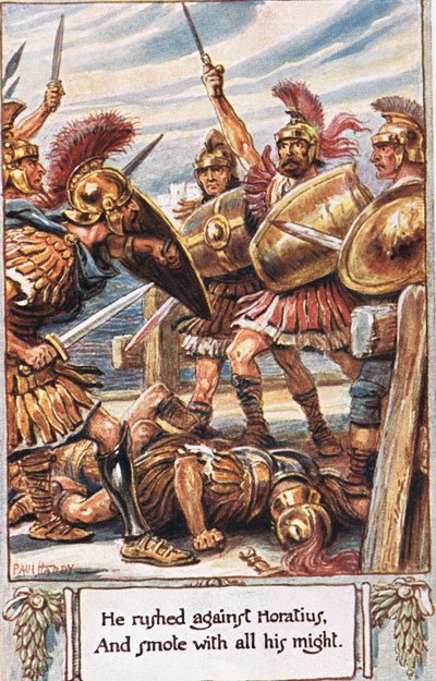 Il se précipita contre Horatius et le frappa de toutes ses forces, illustration de 