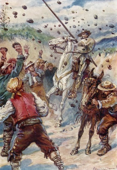 Ils ont bombardé Don Quichotte avec une pluie de pierres - Paul Hardy