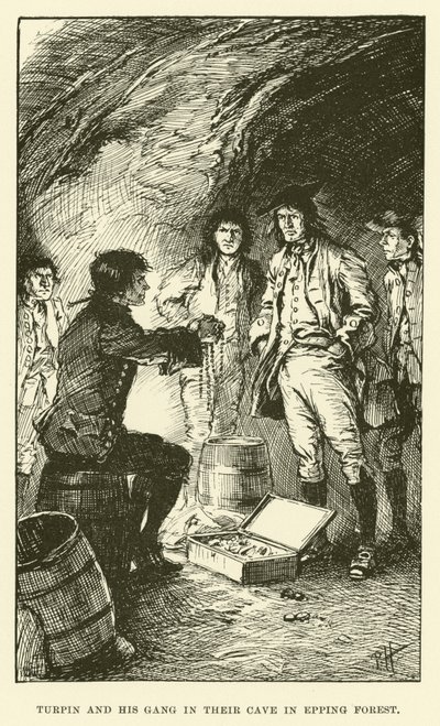 Turpin et sa bande dans leur grotte à Epping Forest - Paul Hardy