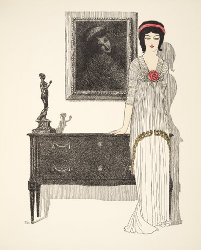 Robe de soirée, de Les Robes de Paul Poiret pub. 1908 - Paul Iribe