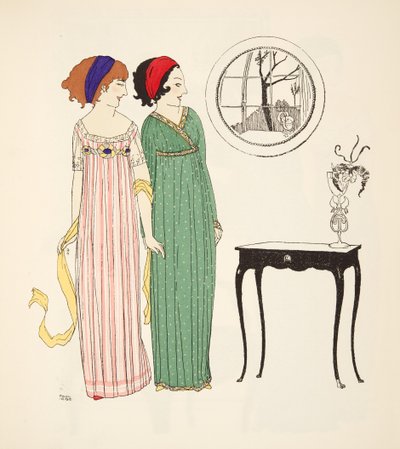 Deux robes de jour empire de Les Robes de Paul Poiret pub. 1908 - Paul Iribe