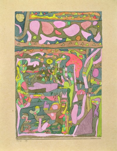 Le soleil découvrant que le monde des couleurs existe déjà, composition compliquée - Paul Klee