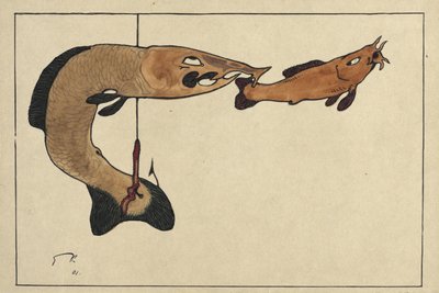 Sans titre Deux poissons, un sur un hameçon, 1901 - Paul Klee