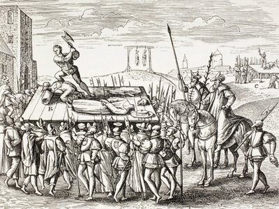 Propagande du 16e siècle illustrant les châtiments décrétés par le roi Henri Viii contre les catholiques anglais. - Paul Lacroix