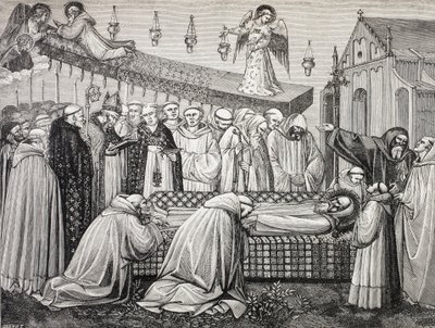 Mort de saint Benoît de Nursie ou San Benedetto Da Norcia, 480-547, à l