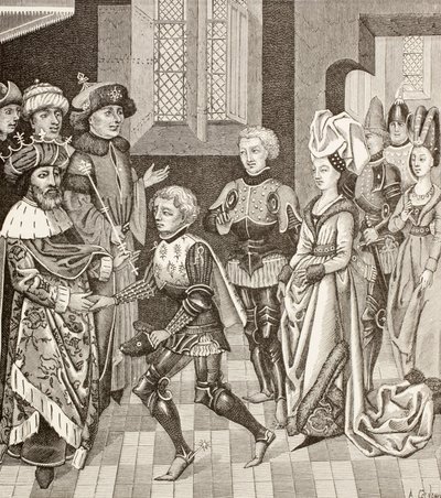 Accueil de Gautier-Sans-Avoir par le roi de Hongrie, qui lui permet de traverser son territoire avec les croisés lors de la première croisade. - Paul Lacroix