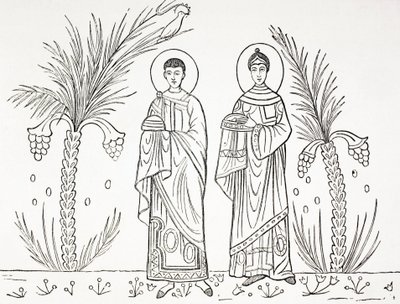Sainte Cécile et son époux Valérien. D