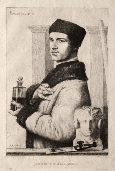Portrait de Félix Bracquemond en 1852 - Paul Rajon