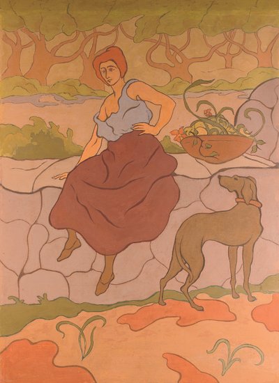 Femme au chien qui porte un collier, vers 1894-1895 - Paul Elie Ranson