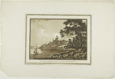 Château de Benton regardant vers Milford Haven, de Douze Vues en Aquatinte d