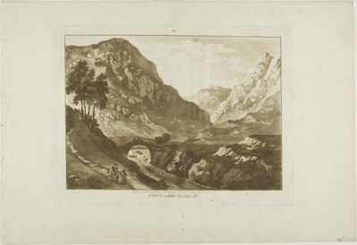 Pont-Aber-Glassin, planche sept de Douze vues du Pays de Galles - Paul Sandby