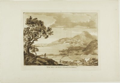 Traeth Mawr sur la route de Caernarvan depuis Fistiniog, planche 6 de Twelve Views in Wales (Douze vues du Pays de Galles) - Paul Sandby