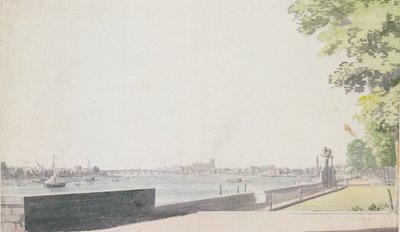 Vue du jardin de Somerset House, en direction du pont de Westminster, 1756 - Paul Sandby