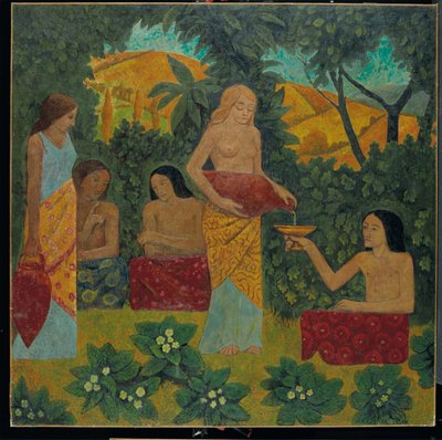 Libations, cinq personnages dans une forêt mythique - Paul Sérusier