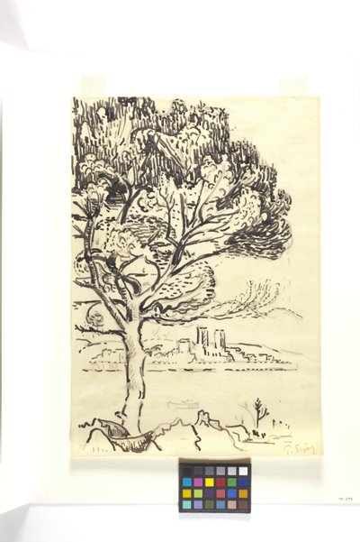 Antibes, pin parasol au premier plan - Paul Signac