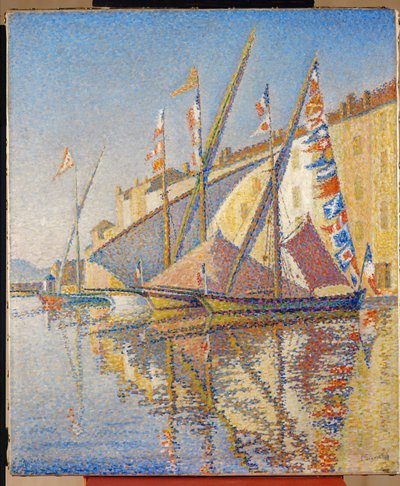 Le Port de St. Tropez, France (oil on canvas) - Paul Signac