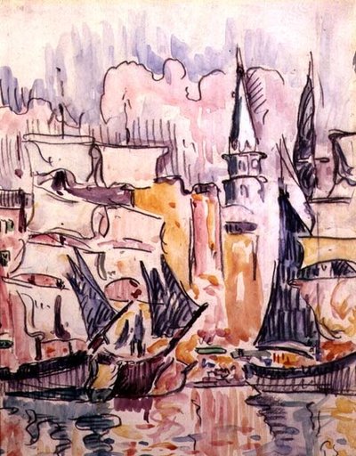Bateaux à voile dans un port - Paul Signac
