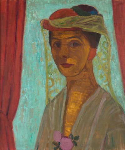 French : Autoportrait avec chapeau et voile Self-portrait with hat and veil - Paula Modersohn-Becker