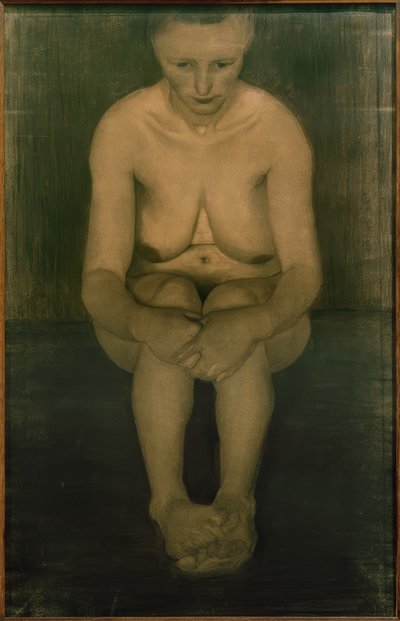 Nu féminin assis, de face avec les pieds croisés - Paula Modersohn Becker