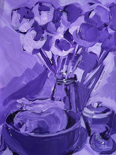 Nature morte florale violette - Pauline Wegman | Key and Sea Creative