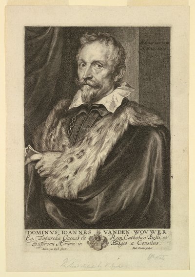 Portrait de Jan van der Wouwer, des Icones Principum Virorum - Paulus Pontius