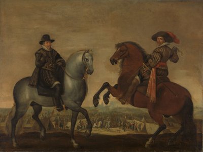Les princes Maurits et Frederik Hendrik à cheval - Pauwels van Hillegaert (workshop of)