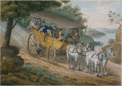 Voyage en diligence près de Trenton, New Jersey - Pavel Petrovich Svinin