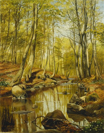 Paysage fluvial boisé - Peder Monsted