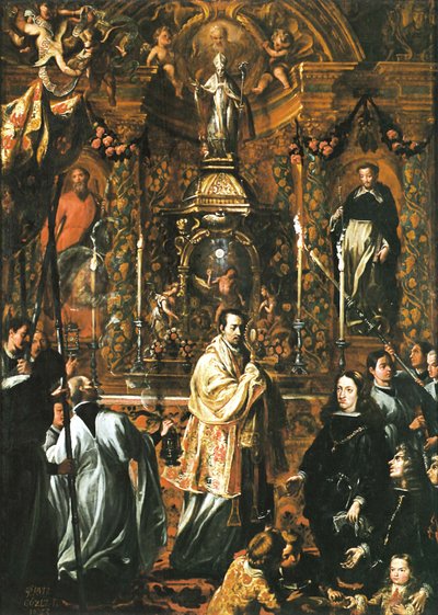Charles II devant la forme sacrée - Pedro Ruiz González - Pedro Ruíz Gonzalez