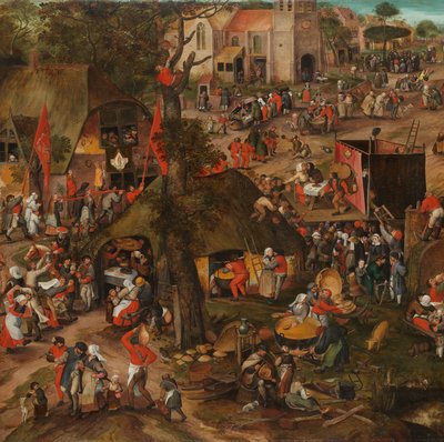 Une Kermesse flamande avec une représentation de la farce 