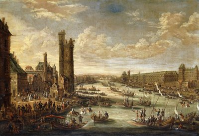 Vue de Paris vers le Louvre et la tour de Nesle, 1671-77 - Peeter or Pieter Bout