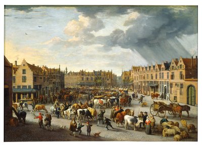 Le Vieux Marché aux bœufs à Anvers - Peeter van Bredael