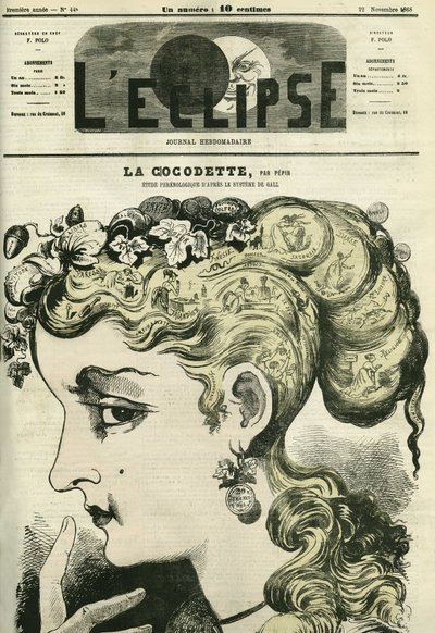 Cocodette, une étude de phrénologie du système de Gall. Couverture dans « L