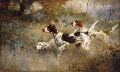 Les Trois Setters, Bob, Bill et Ginger sur un Triple Point - Percival Leonard Rosseau