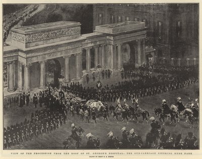 Vue de la procession depuis le toit de l