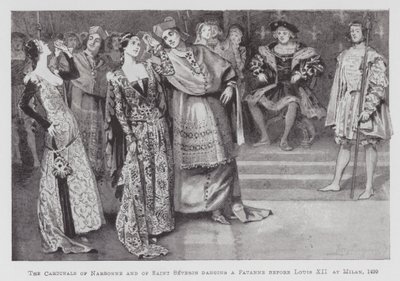 Danse : Les Cardinaux de Narbonne et de Saint Séverin dansant une Pavane devant Louis XII à Milan - Percy Macquoid