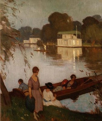 Sur la Tamise, vers 1925 - Percy William Gibbs