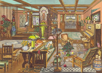 Intérieur de style mission californienne, 1946 - Perkins Harnly