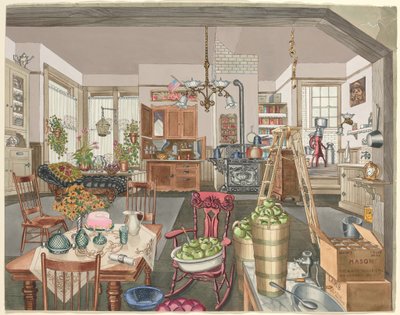 Cuisine et salle à manger semi-rurales, 1910 - Perkins Harnly
