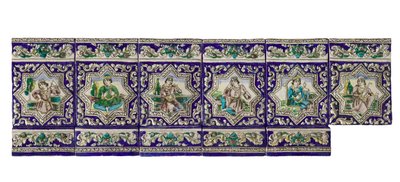Frise du 19ème siècle en carreaux de céramique Qadjar - Persian School