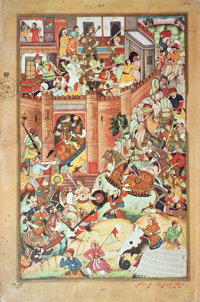 Gengis Khan capture une ville chinoise, miniature de l