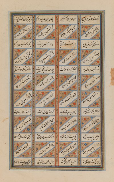 Sur une grande feuille de Shanamah par Ferdowsi - Persian School
