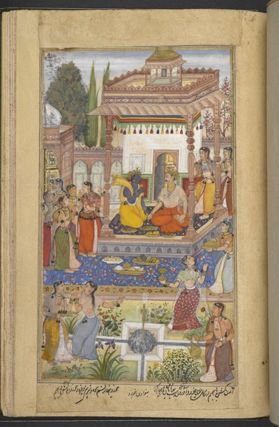 Krishna racontant à Bhima les exploits d