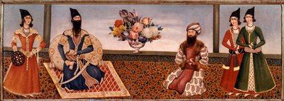 Le roi perse Fath Ali Shah (1771-1834) entouré des membres de sa cour (19e siècle) Téhéran, Collection Foroughi - Persian School