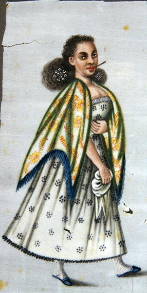 Dame avec un cheroot, c.1820 - Peruvian School