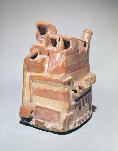 Vase en forme de structure, Mochica - Peruvian School